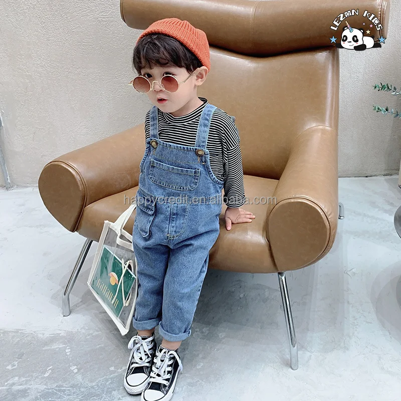 LEZONKIDS - Custom Kids Baby Girls Summer Denim Strap Embroidery  Dress Jumpsuit Short Skirt Clothes